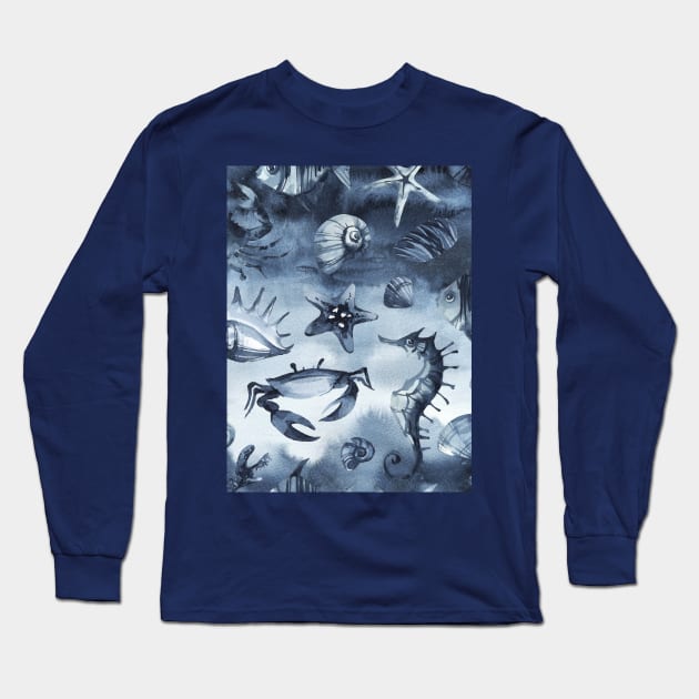 Aquatic life Long Sleeve T-Shirt by ElenaDanilo